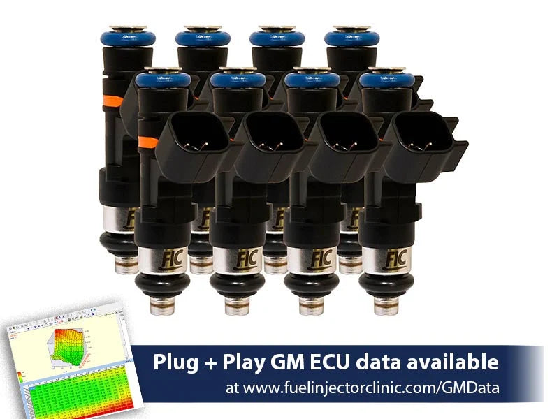 Fuel Injector Clinic 1000cc High-Impedance Injector Set for 2007–2013 GM 4.8L, 5.3L and 6.0L Truck Engines